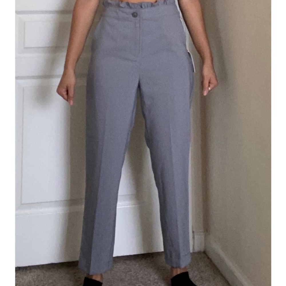 High-Waist Ruffle Trim Pants
